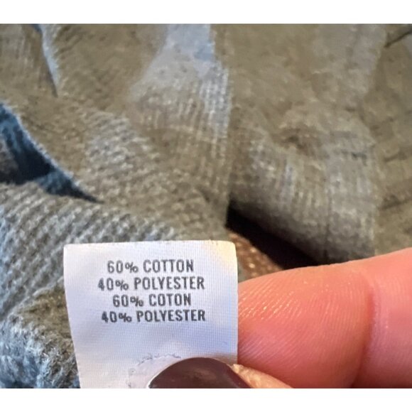 Aerie XS Gray Long-Sleeve Henley Shirt Waffle Knit Casual Cotton Blend - Picture 5 of 6